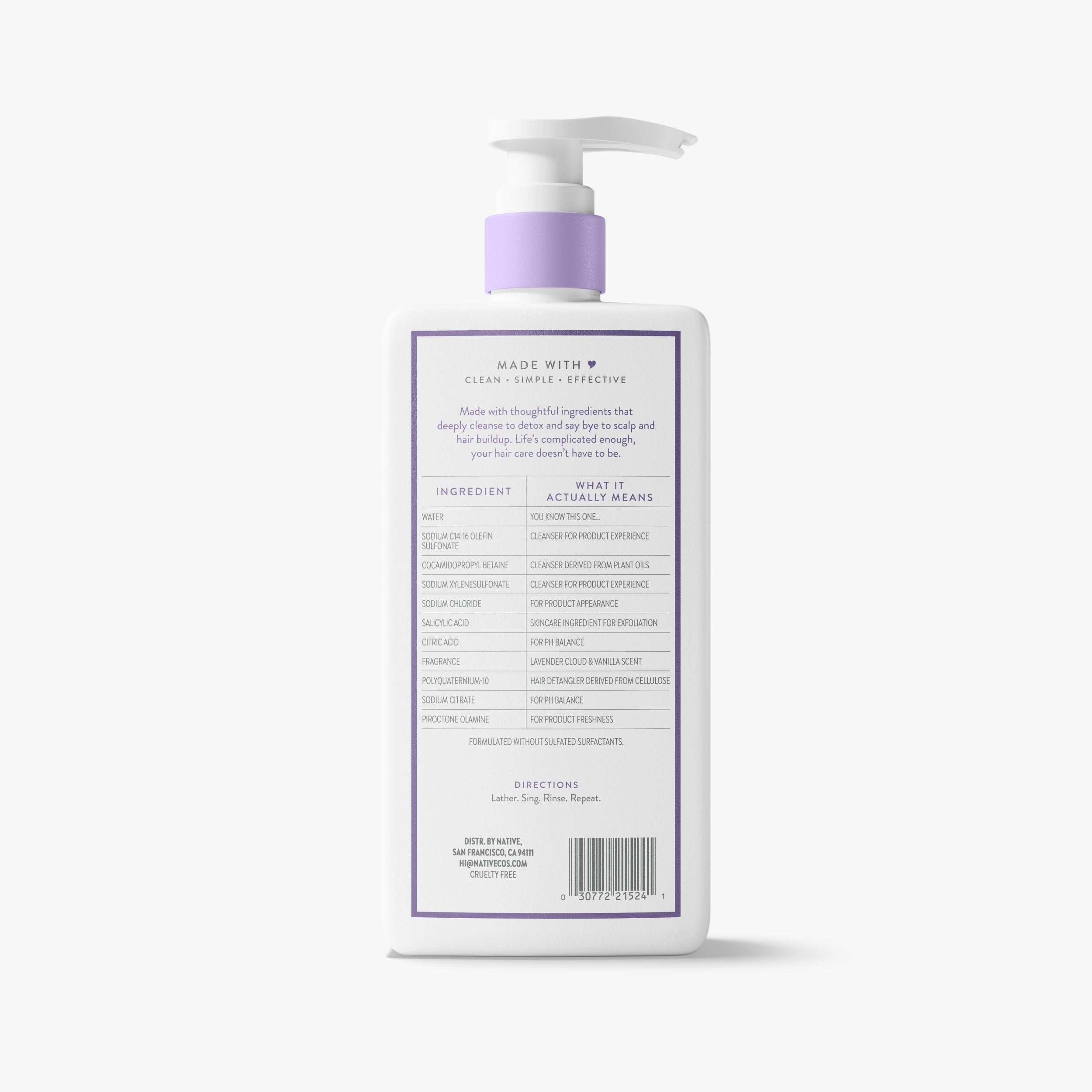 Scalp Detox Shampoo - Lavender Cloud & Vanilla / Classic / 16.5oz | Fresh Daily Routine