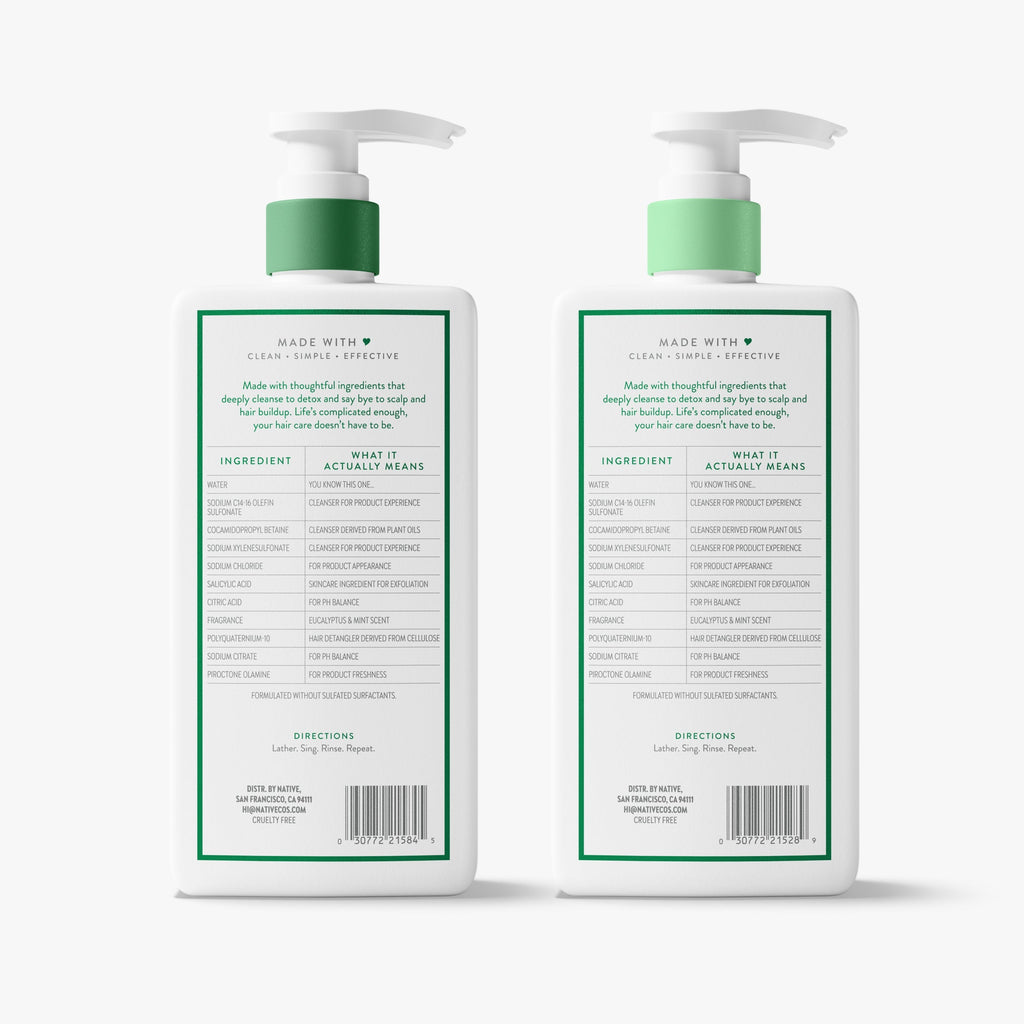 Scalp Detox 2-in-1 Shampoo & Conditioner - Eucalyptus & Mint / Classic / 16.5oz | Fresh Daily Routine